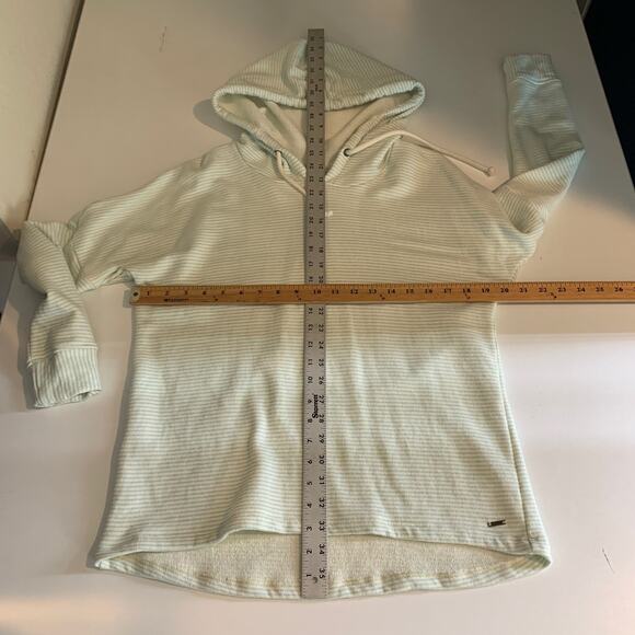 O'Neill Sweatshirt Womens S Small Mint White Striped Hooded Drawstring Pullover - Picture 6 of 11